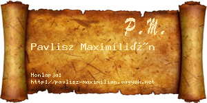 Pavlisz Maximilián névjegykártya